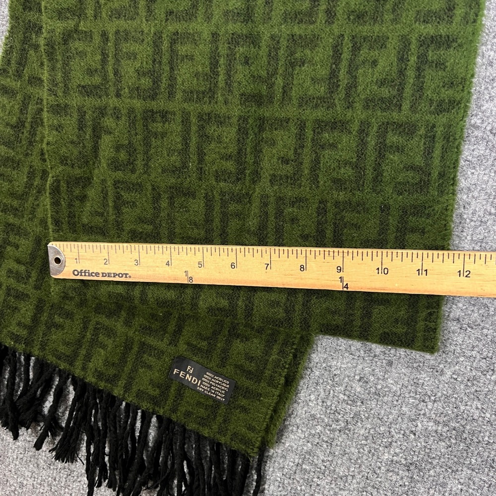 Fendi Green and Black Patterned Scarf - Picture 4 of 6